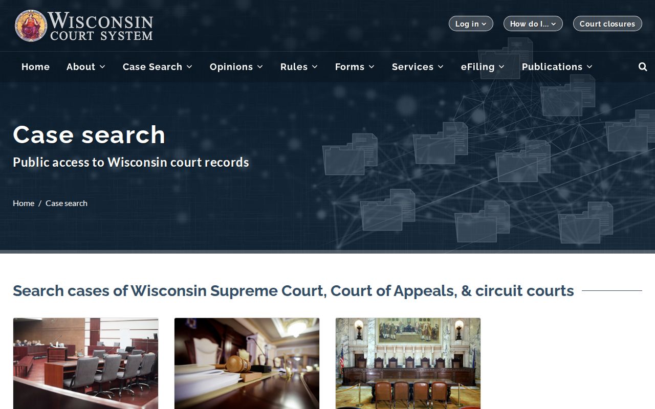 Juneau County warrant court-record search entry page
